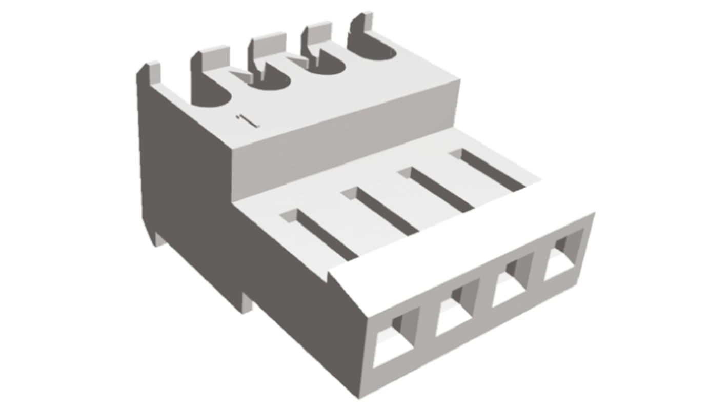 TE Connectivity IDC连接器, 母座, 4p, 2.54mm间距, 电缆安装, IDC端接, 直角, MTA-100系列