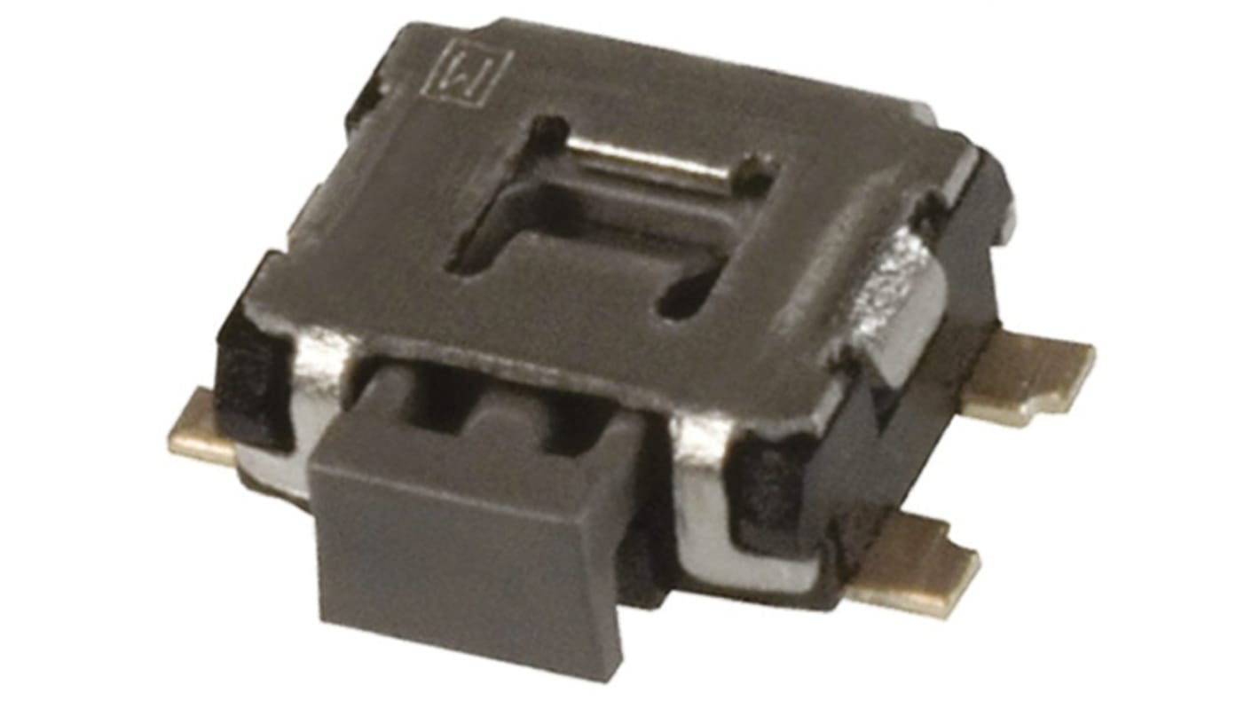 Panasonic Black Push Plate Tactile Switch, SPST 50 mA @ 12 V dc 1.35mm