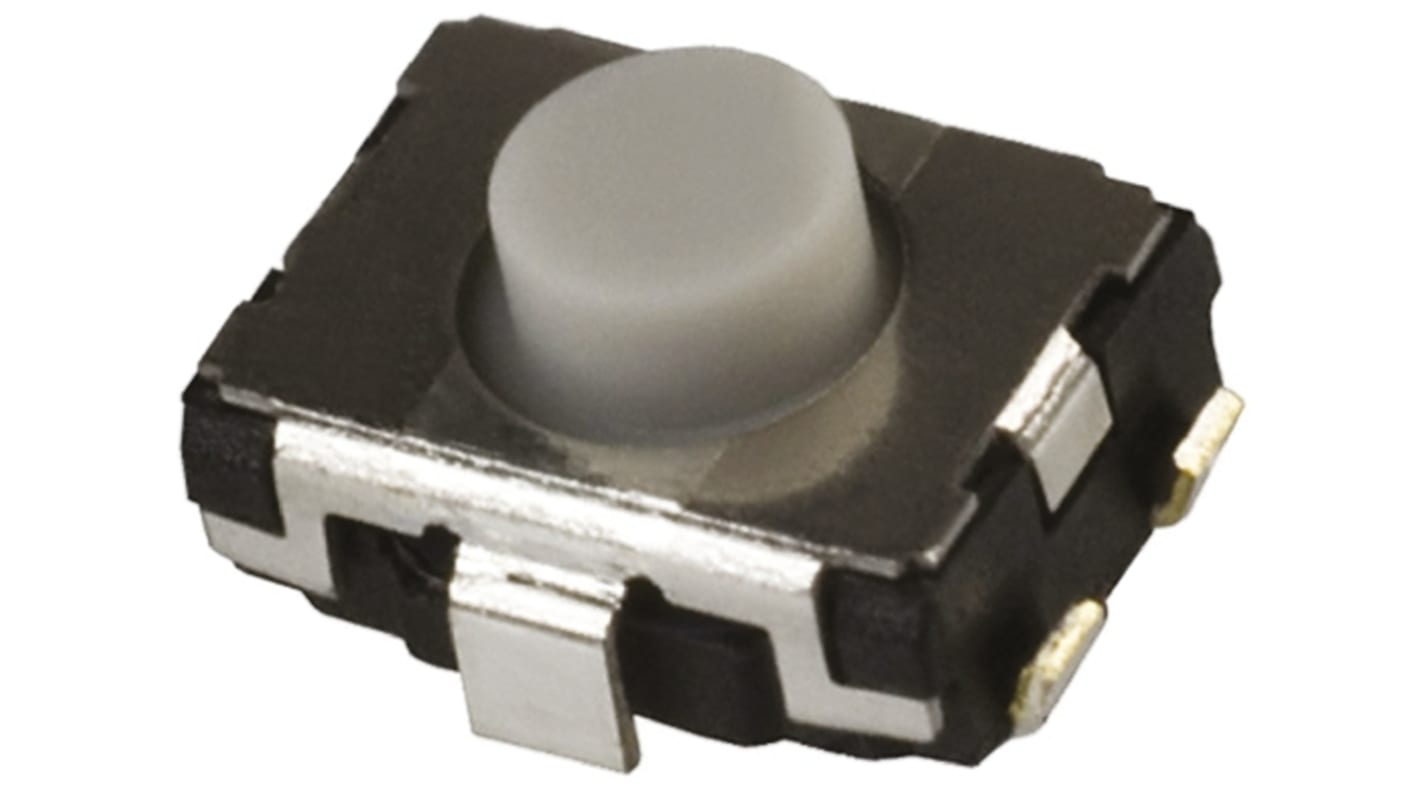 Grey Push Plate Tactile Switch, SPST 20 mA 2.5mm