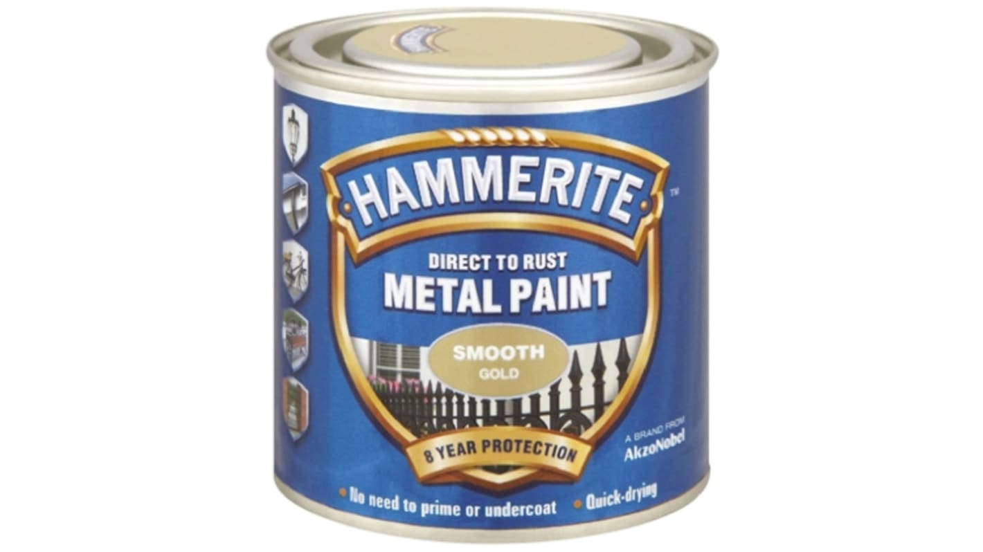 Hammerite Metal Paint in Smooth Gold 750ml