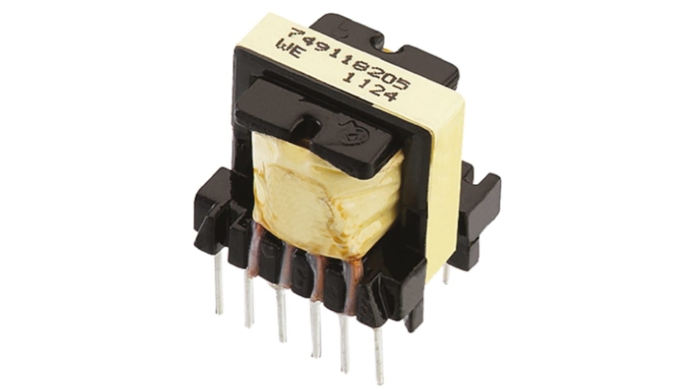 Wurth Elektronik Through Hole Pulse Transformer 19:1:1 Turns Ratio, 0.9mH Prim. Inductance, 4.3Ω Prim. Resistance