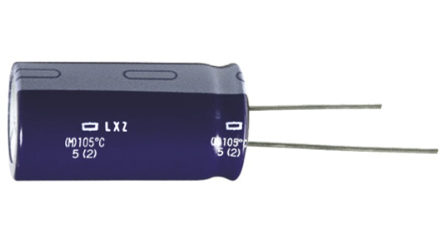 Condensador electrolítico CHEMI-CON serie LXZ, 330μF, ±20%, 10V dc, Radial, Orificio pasante, 6.3 x 15mm, paso 2.5mm