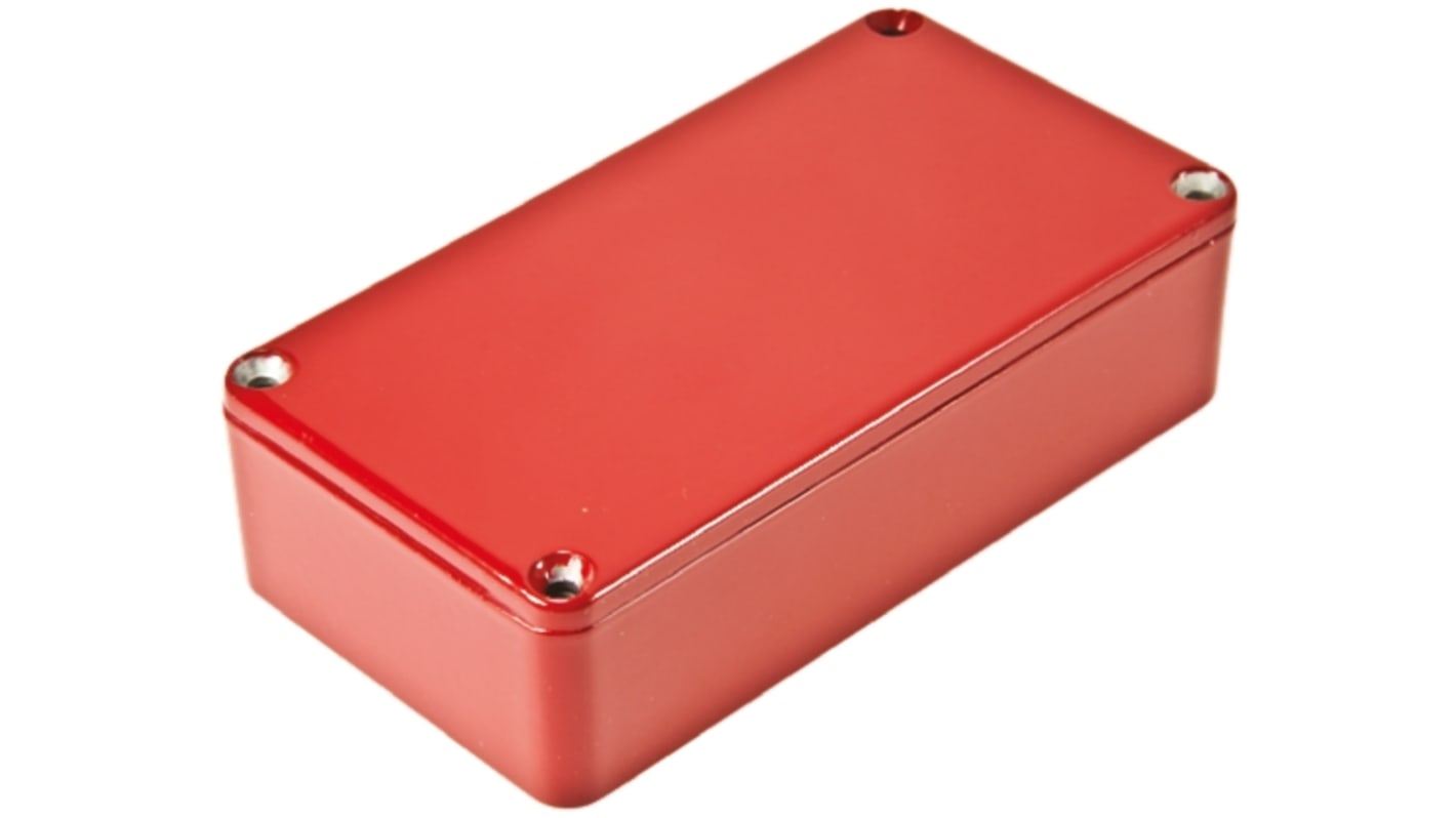 Hammond 1590 Series Red Die Cast Aluminium Enclosure, IP54, Red Lid, 145 x 121 x 39mm