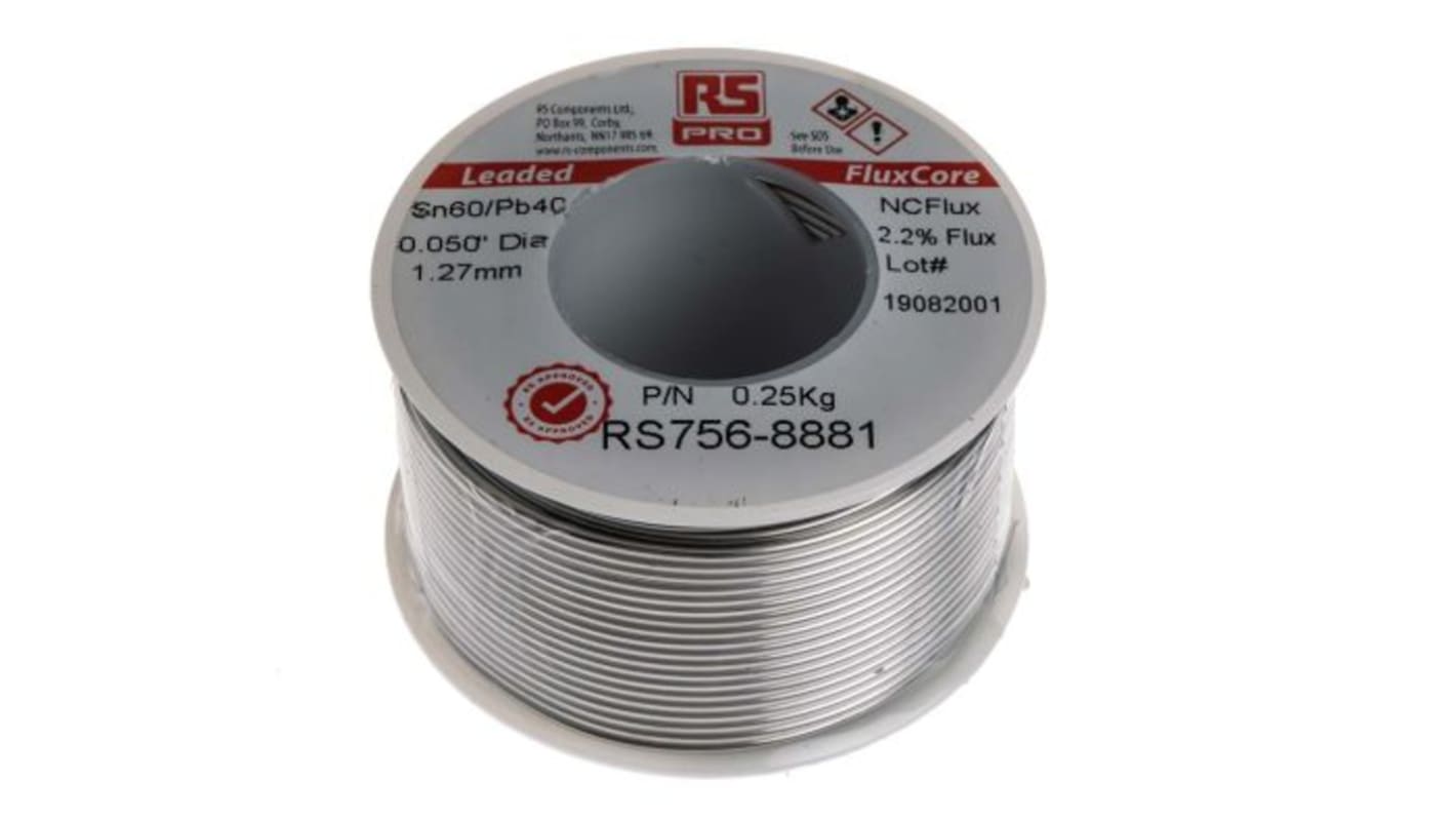 RS PRO Wire, 1.27mm Lead solder, 183°C Melting Point