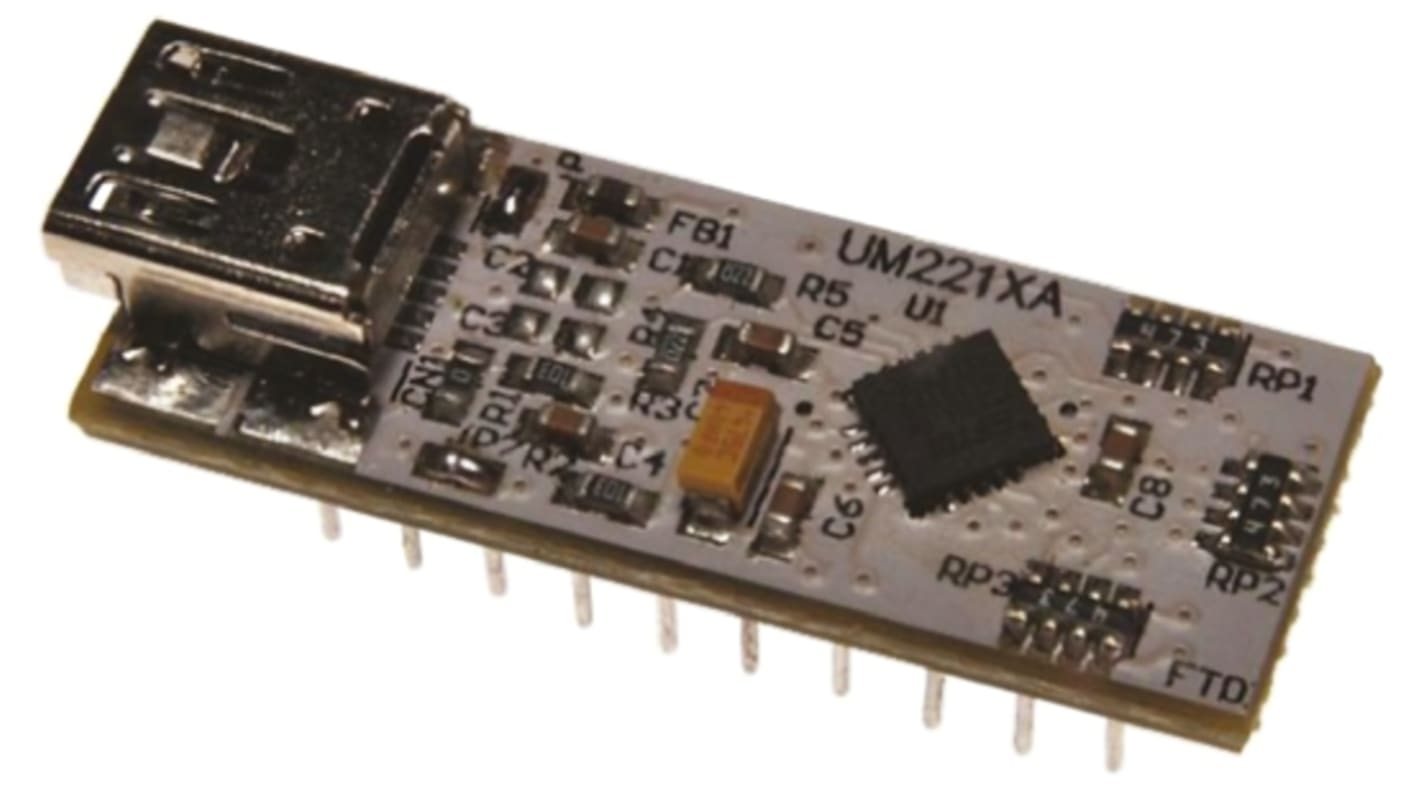 Kommunikáció és vezeték nélküli fejlesztőeszköz, UMFT221XA-01, Fejlesztőmodul, USB – 8 bites SPI FT1248,;