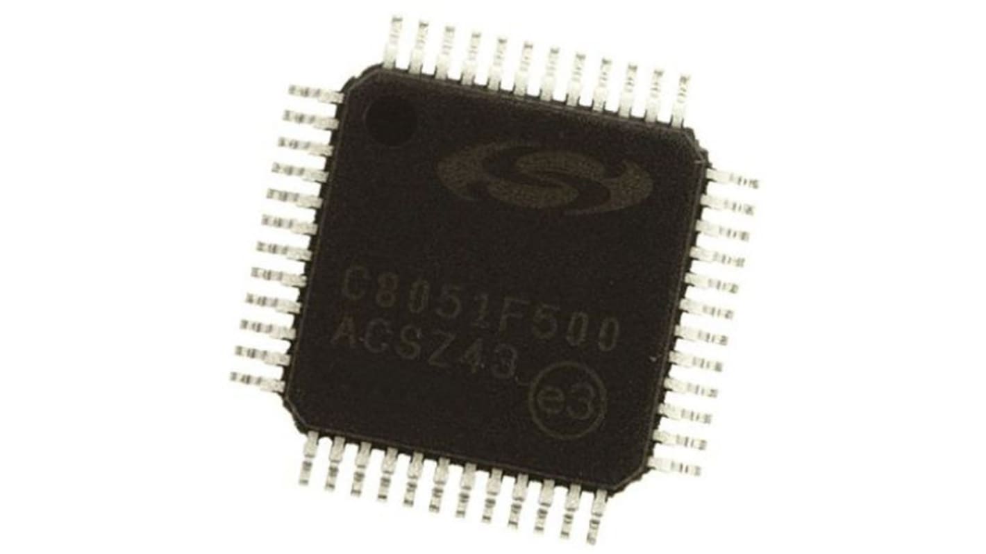 Silicon Labs C8051F单片机, 8051内核, 48针, QFP, 最大24MHz, 64 kB 闪存, 4.352 kB RAM