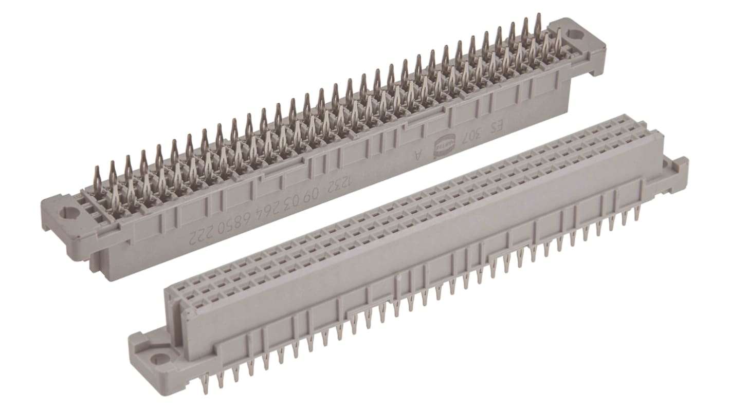 Harting DIN 41 612 64 Way 2.54mm Pitch, Straight DIN 41612 Connector, Socket