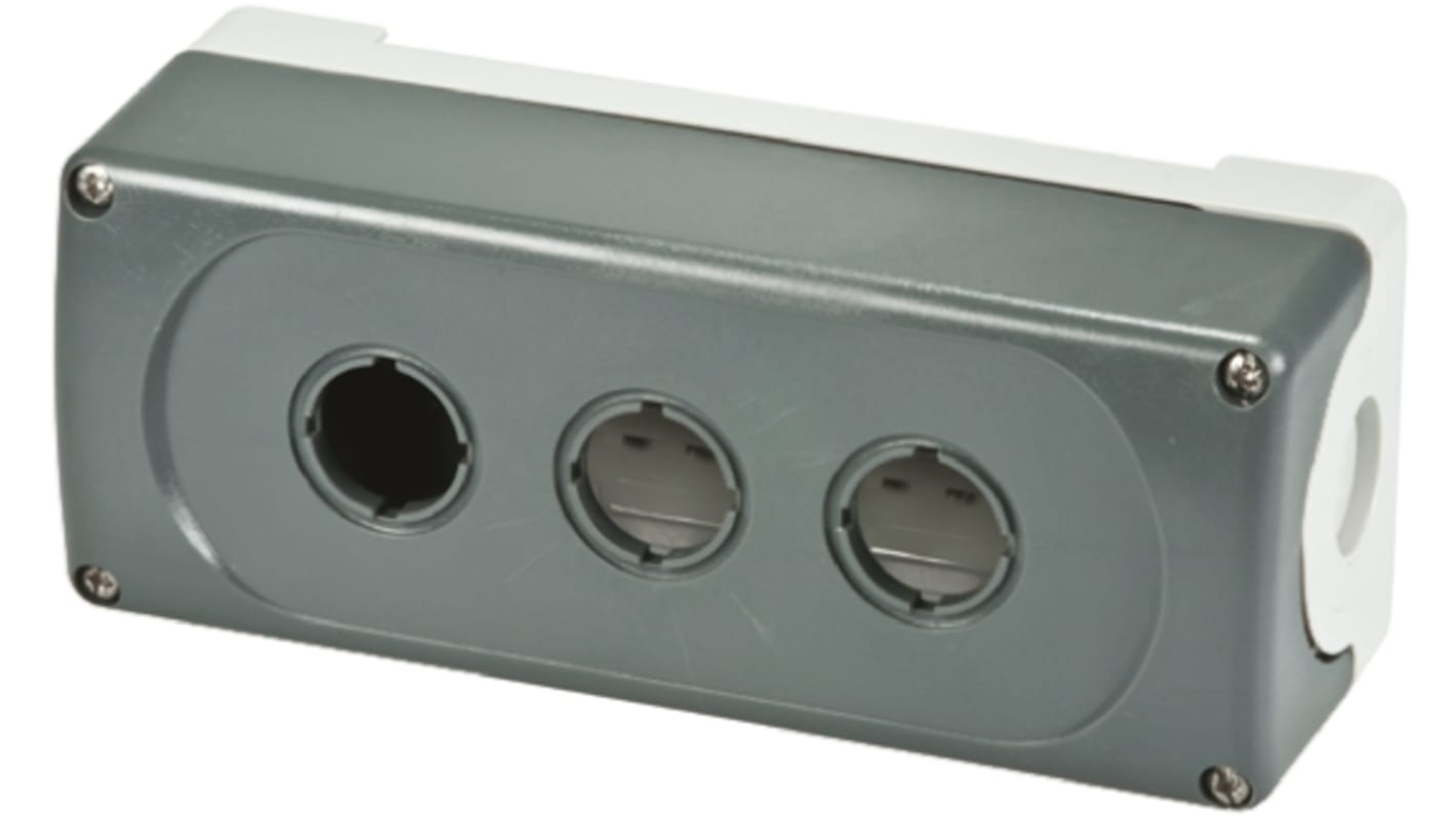 ABB Grey Plastic ABB Modular Push Button Enclosure - 3 Hole 22mm Diameter