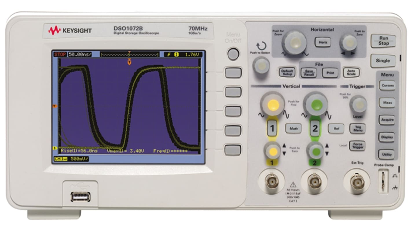Keysight Technologies DSO1072B DSO1000 Series, 70MHz Bench Oscilloscope, 2 Analogue Channels