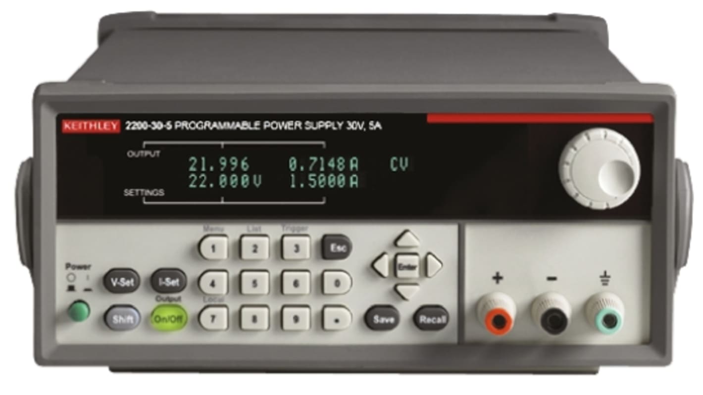 Keithley 2200 Series Digital Bench Power Supply, 30V, 5A, 1-Output, 150W - UKAS Calibrated