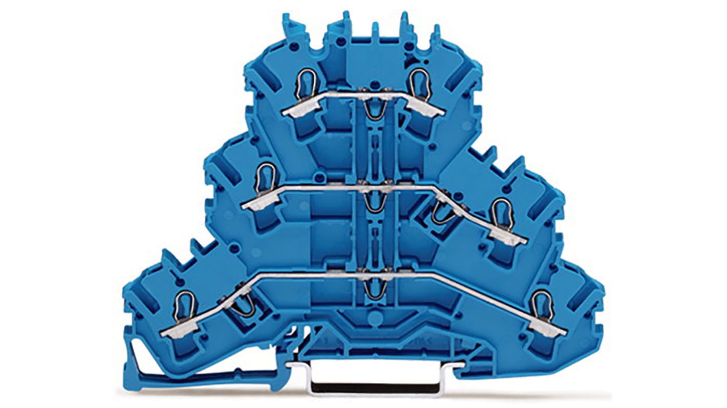 Morsettiera passante WAGO, Blu, livello Triplo, , 24A
