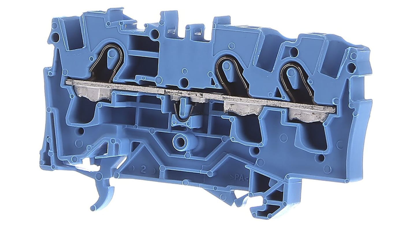 Morsettiera per guida DIN WAGO, Blu, livello Singolo, , 32A