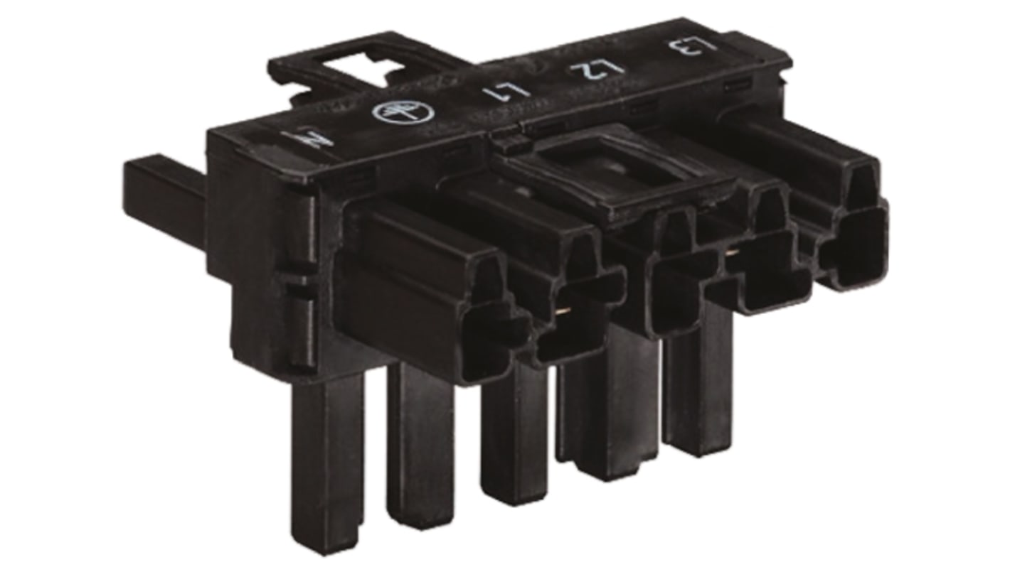 Wago 770 Series Distribution Block, 5-Pole, Female, Male, 5-Way, 25A