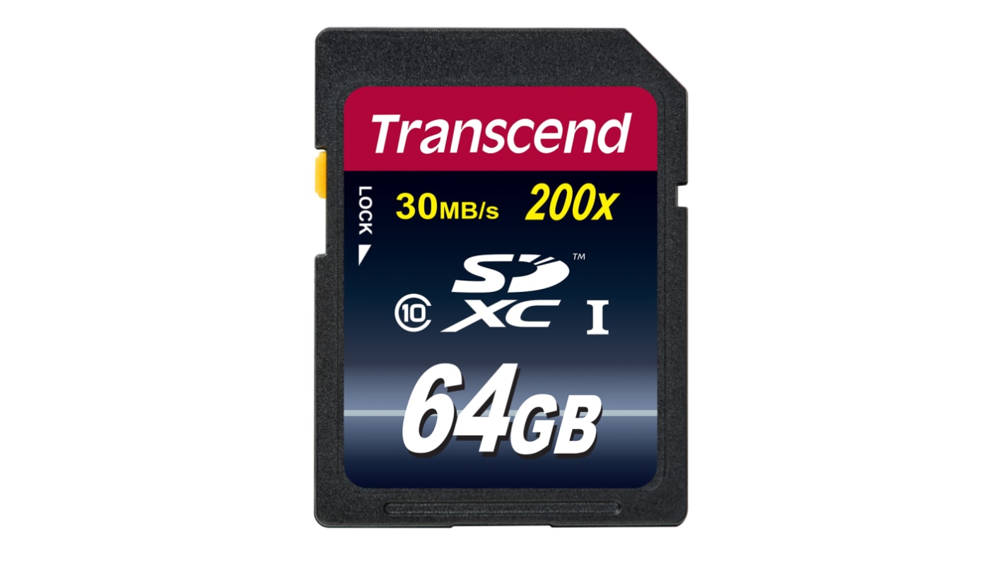 Tarjeta SD Transcend SDXC 64 GB MLC Premium -25 → +85°C 200x