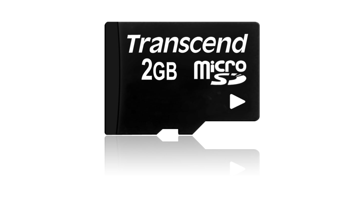Transcend 2 GB MicroSD卡, MLC, -25 → +85°C