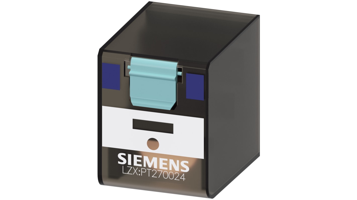 Siemens 功率继电器, 24V 直流线圈, 8A切换, DPDT, 2极, 插入式安装, LZX系列