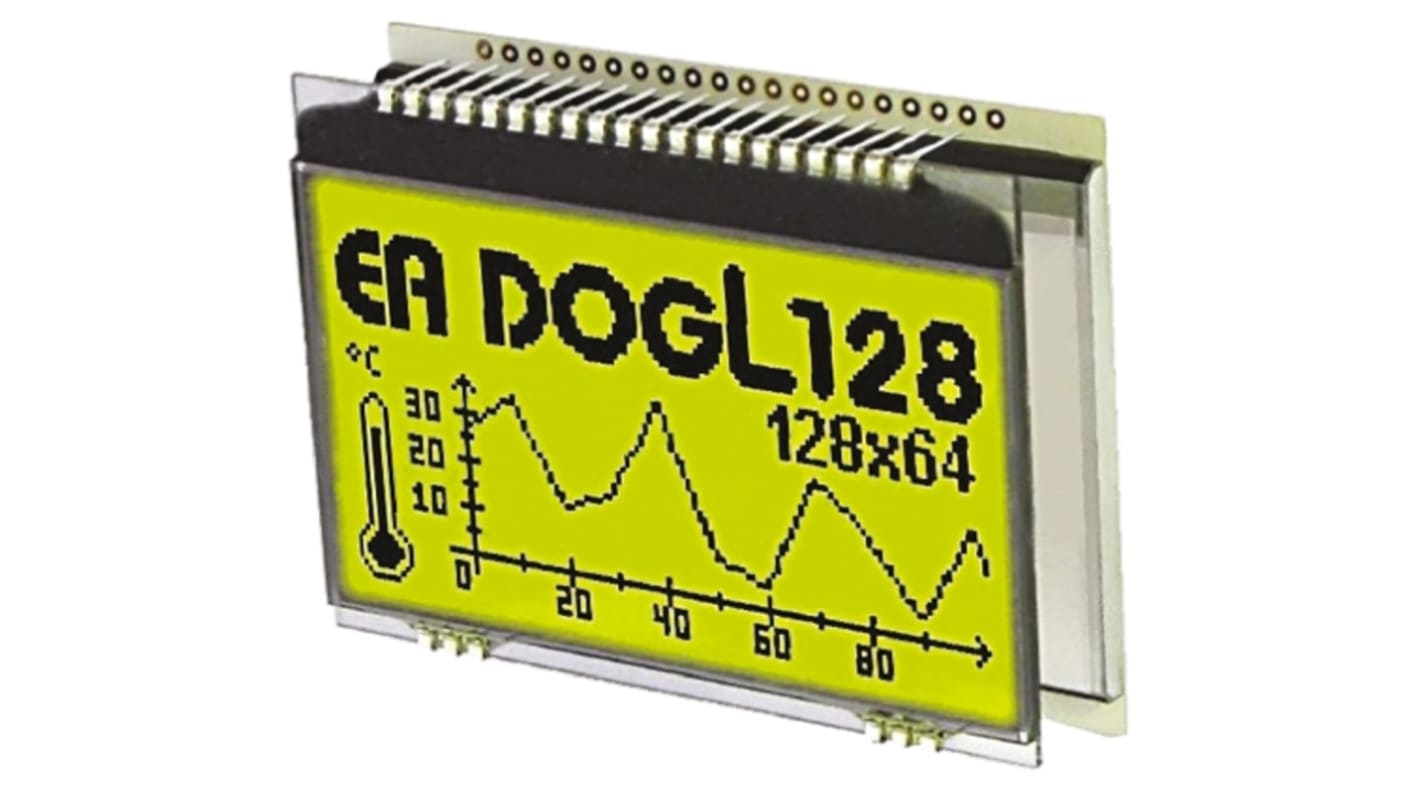 Display Visions EA DOGL128L-6 Graphic LCD Display Yellow-Green, Reflective