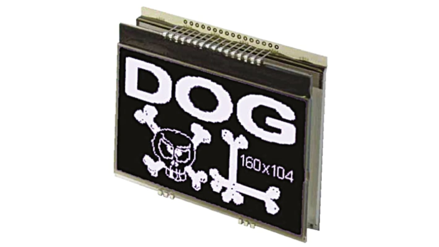 Display Visions EA DOGXL160S-7 Graphic LCD Display, Green, RGB, White on Black, Transmissive