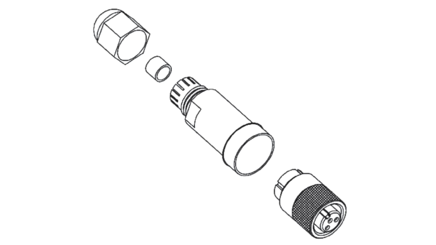 Molex Circular Connector, 3 Contacts, Cable Mount, Miniature Connector, Plug, Female, IP67, Mini-Change Series