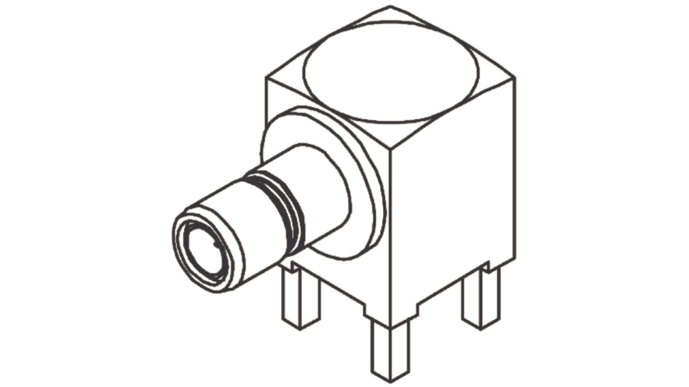 Molex SMB Series, jack Through Hole SMB Connector, 50Ω, Solder Termination, Right Angle Body