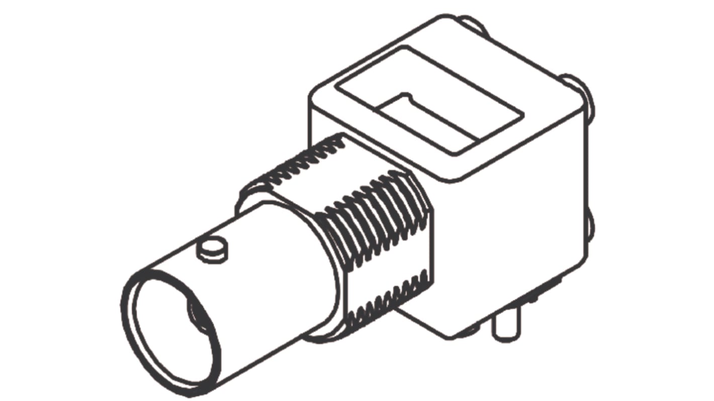 Molex BNC Series, jack PCB Mount BNC Connector, 75Ω, Through Hole Termination, Right Angle Body