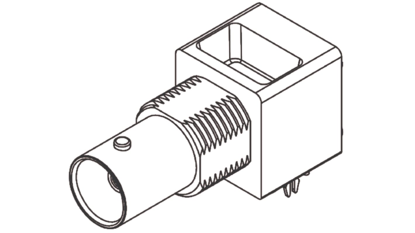 Molex BNC Series, Jack PCB Mount BNC Connector, 75Ω, Through Hole Termination, Right Angle Body