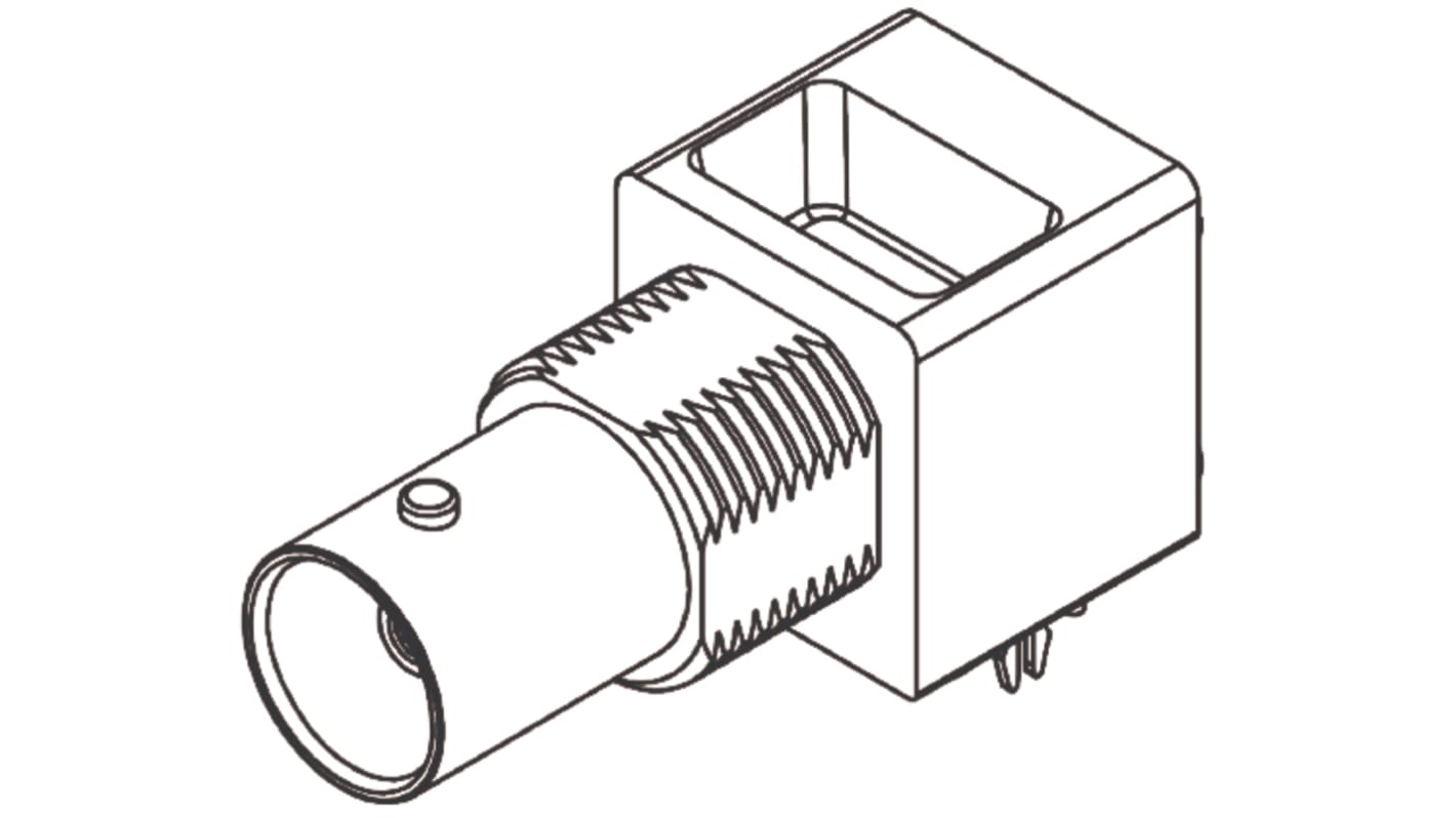 Molex BNC Series, jack PCB Mount BNC Connector, 75Ω, Through Hole Termination, Right Angle Body