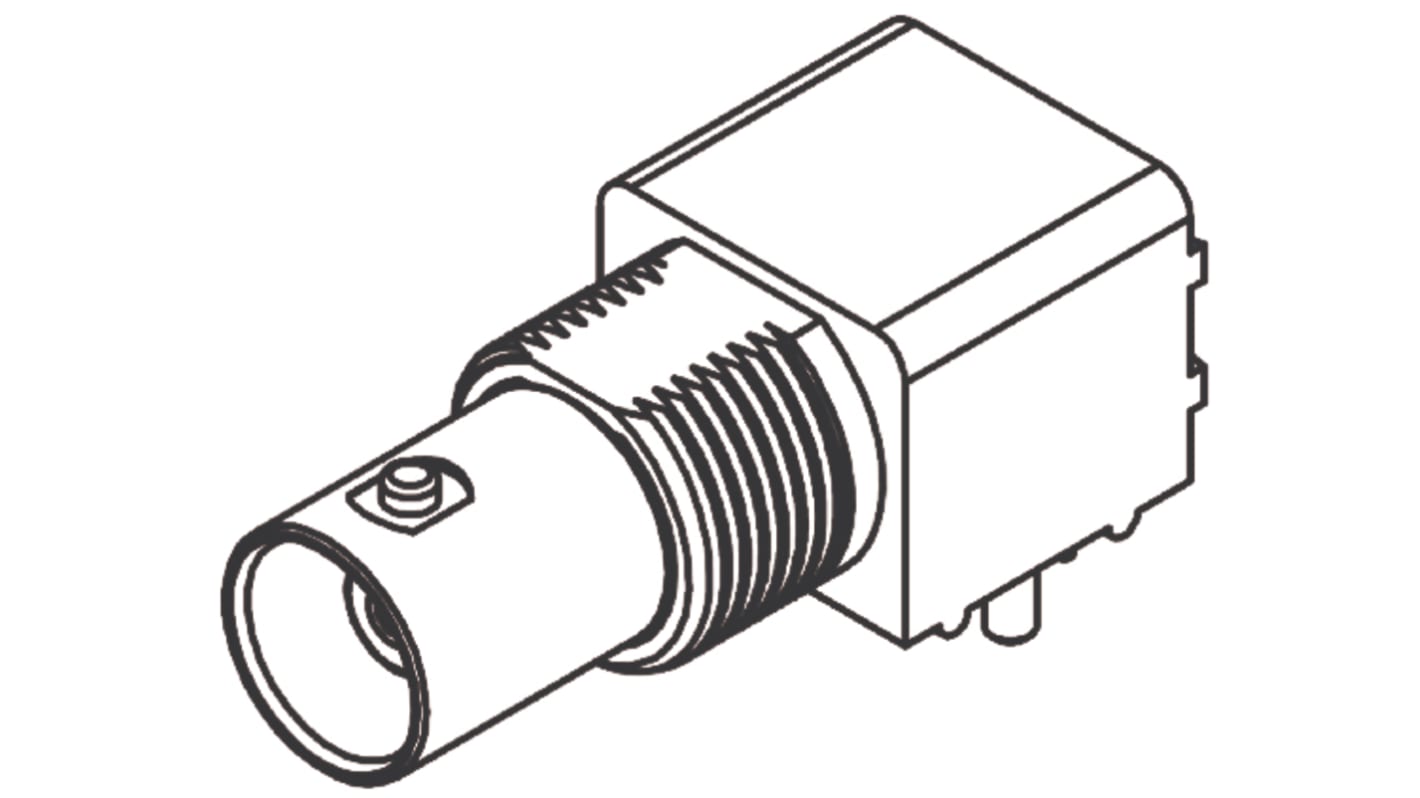 Molex BNC Series, jack PCB Mount BNC Connector, 50Ω, Through Hole Termination, Right Angle Body