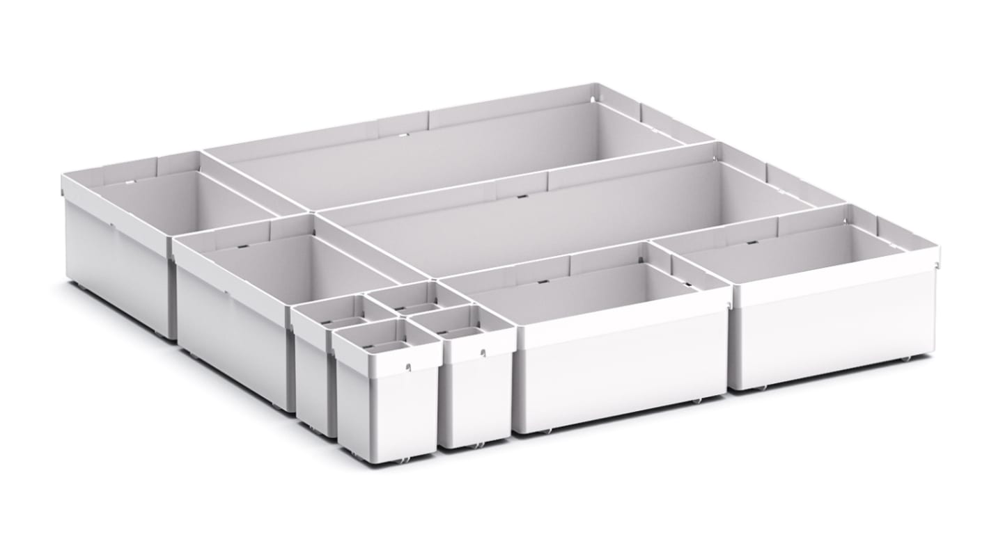 Bac de rangement Bott Gris en Plastique, 100mm x 525mm x 525mm