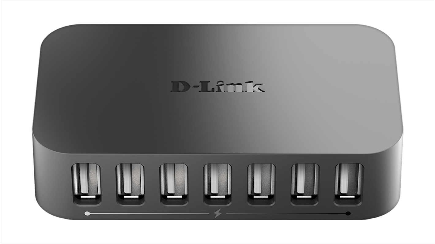 Hub USB D-Link, DUB-H7/B, USB 2.0 7 Adaptador de alimentación externa USB A