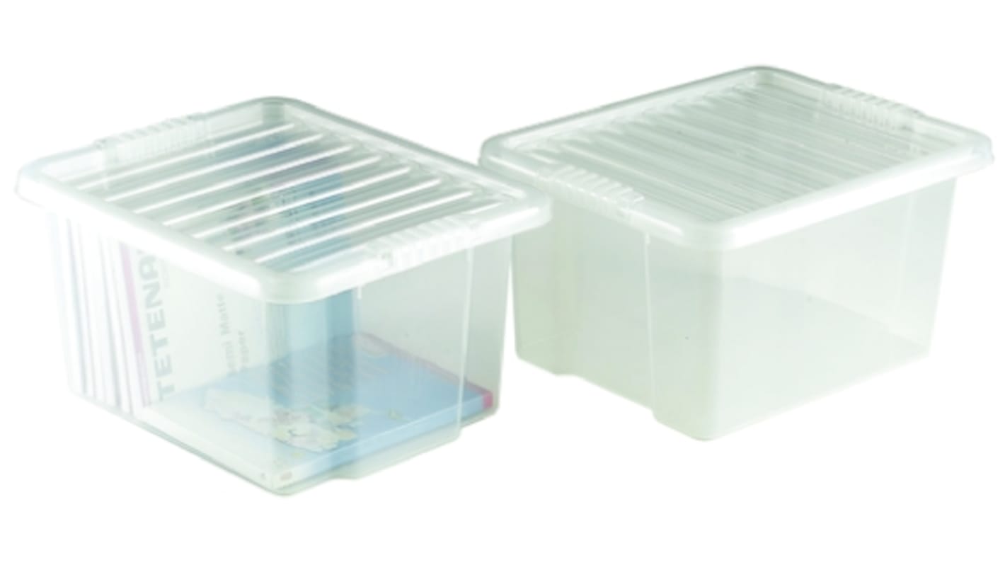 RS PRO PP Storage Bin, 260mm x 395mm, Transparent