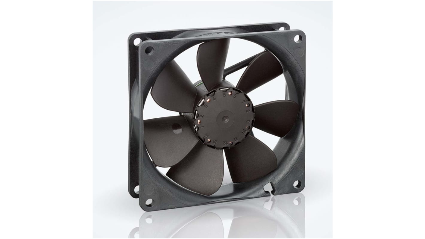 Ventilateur axial 3400 N ebm-papst 12 V dc, 61m³/h, 92 x 92 x 25mm, 1.1W