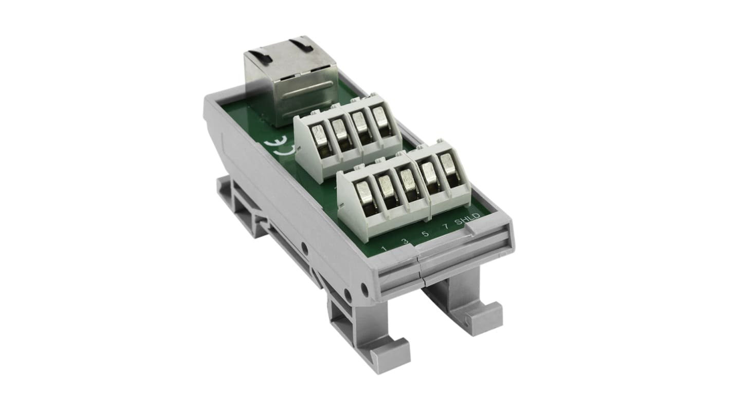 CAMDENBOSS 9-Contact Female Interface Module, Screw Terminal Connector, DIN Rail Mount, 500mA