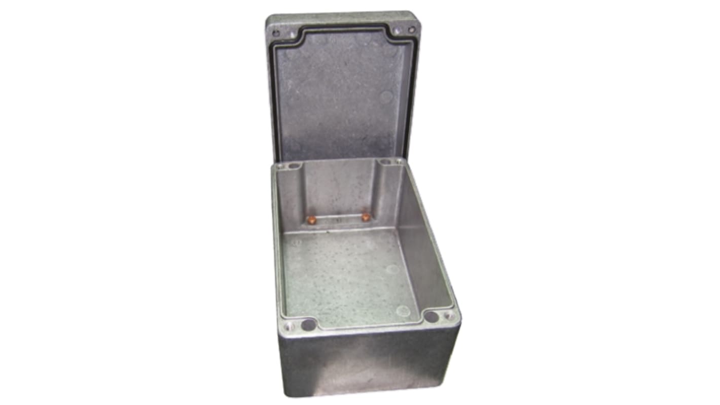 RS PRO Silver Die Cast Aluminium Enclosure, IP66, Silver Lid, 175 x 80 x 57mm