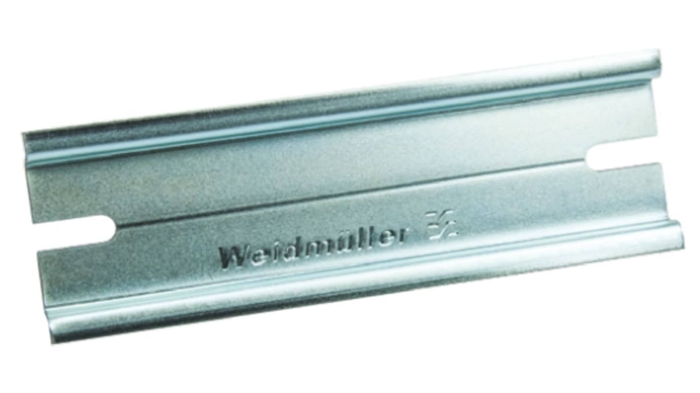 Rose Steel Slotted DIN Rail, Top Hat Compatible, 110mm x 35mm x 8mm
