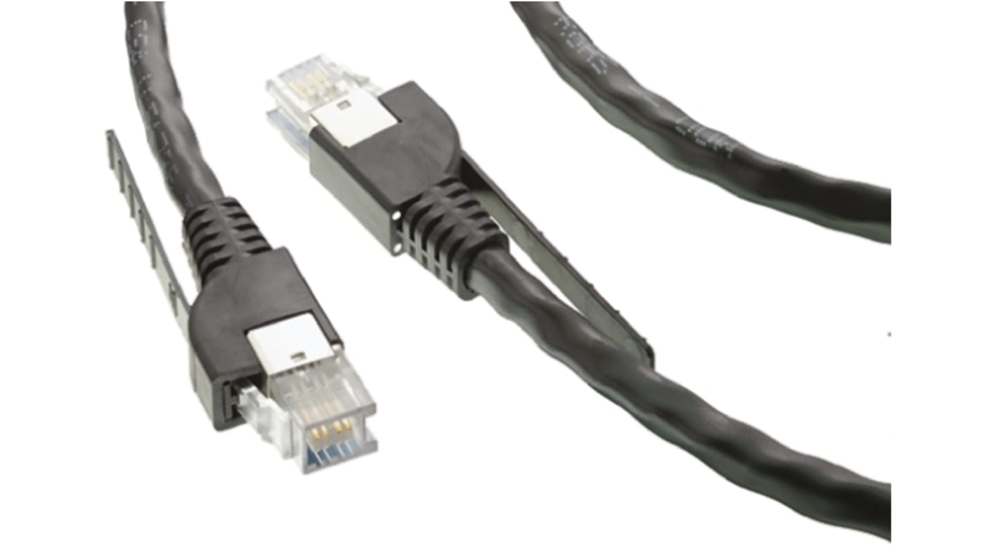 TE Connectivity Cat5e Cable, UTP, Black, 2m