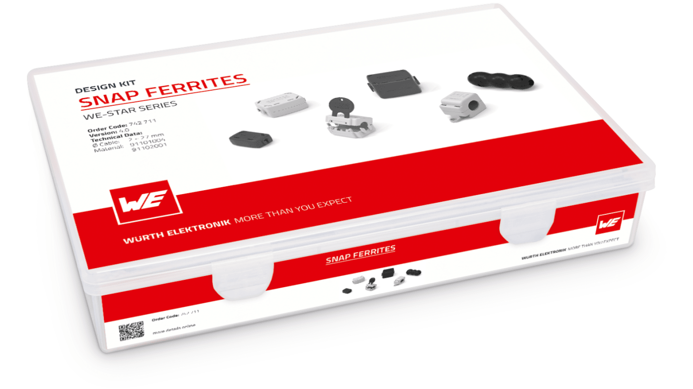 Wurth Elektronik 33 piece Ferrite Kit Includes Snap Ferrite
