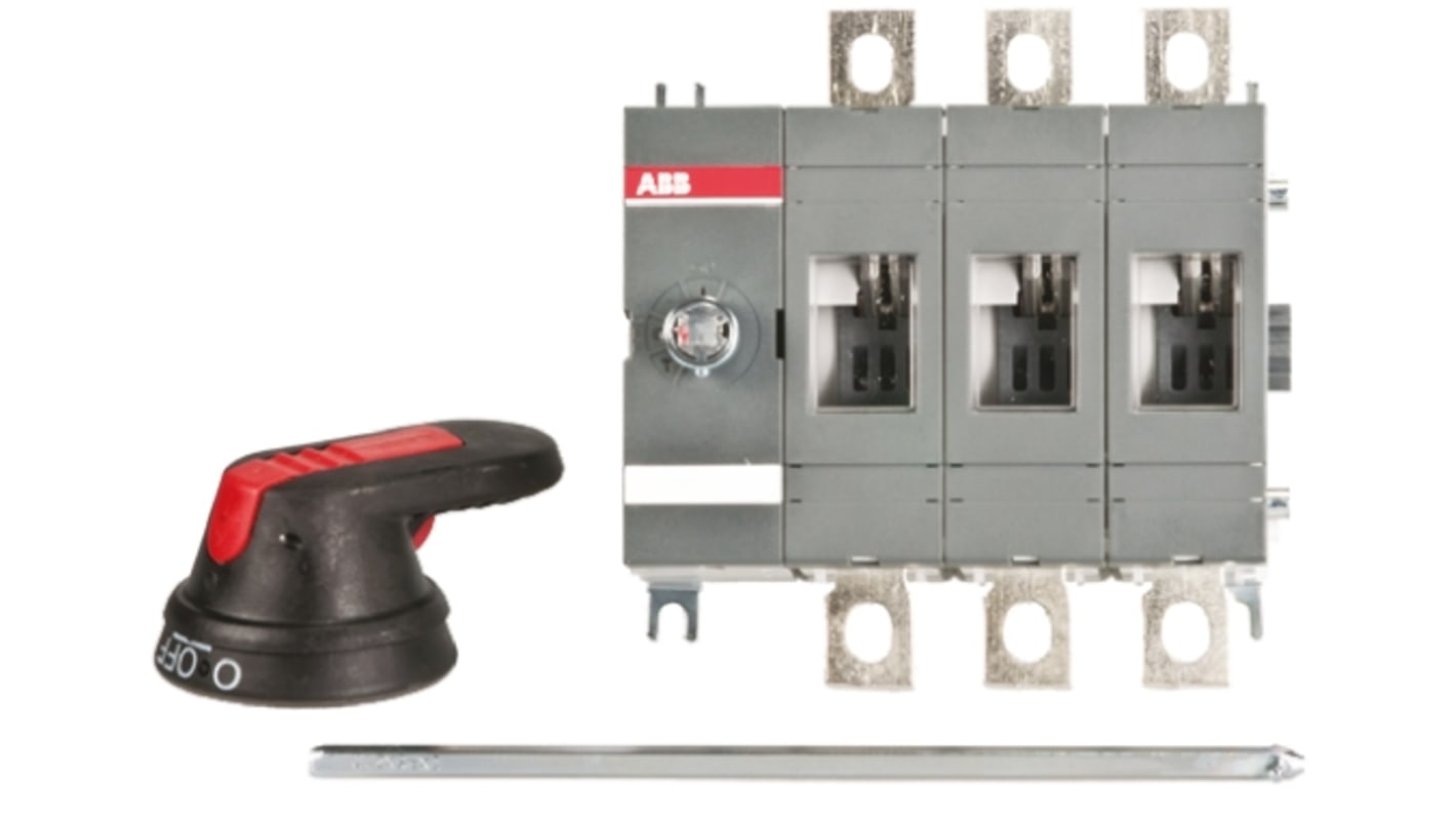 ABB 3P Pole Base Mounting Isolator Switch - 200A Maximum Current, 144kW Power Rating, IP65
