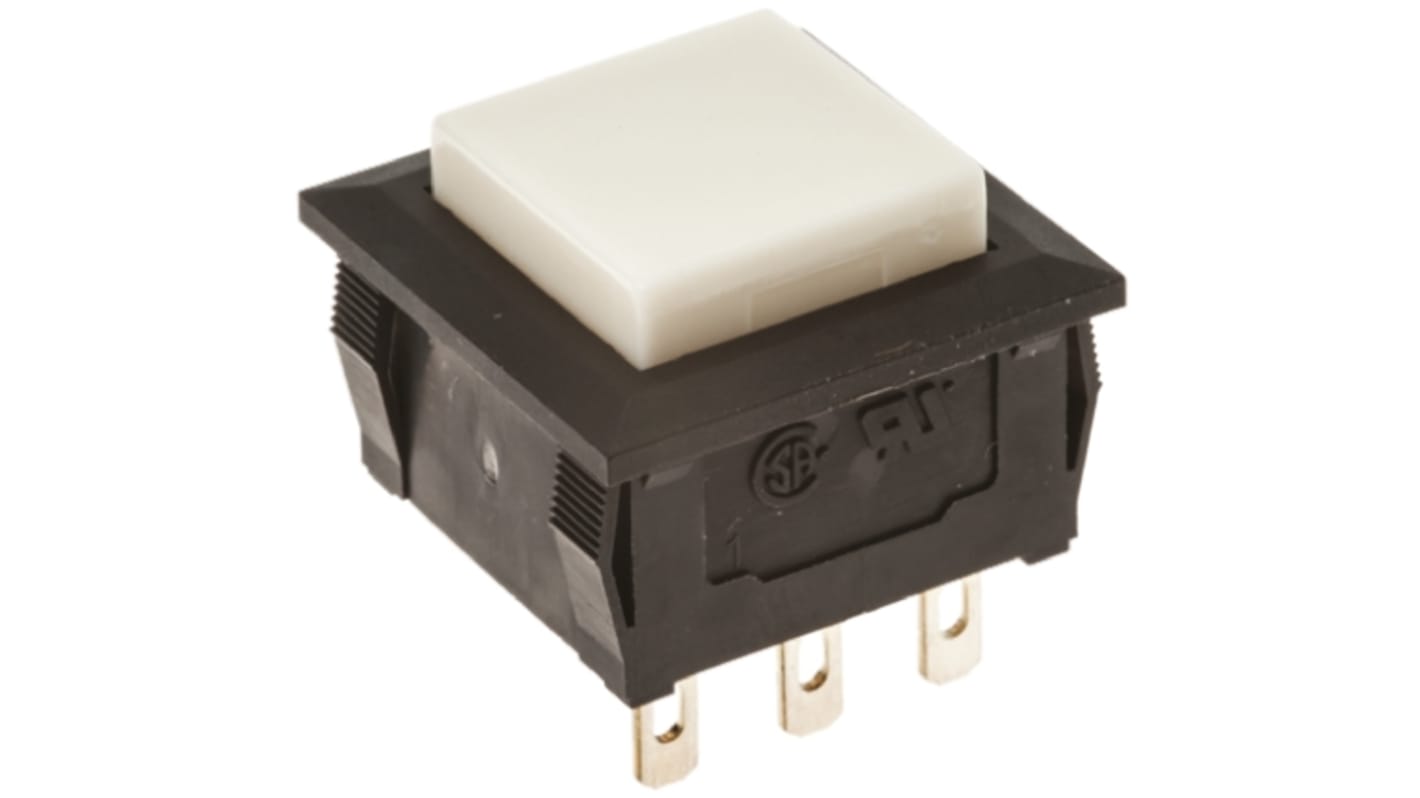 Nidec Components Push Button Switch, Momentary, Panel Mount, SPDT