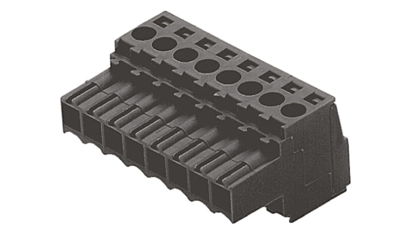 Weidmuller, 3.5mm Pitch, BL, 4 Way, Pluggable Terminal Block, Plug, Cable Mount, Screw Termination, 1615690000