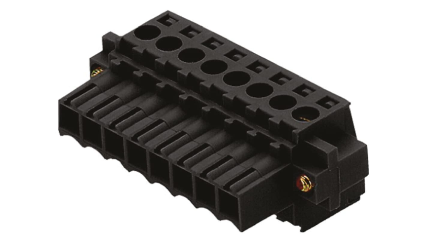 Weidmuller, 3.5mm Pitch, BL, 3 Way, Pluggable Terminal Block, Plug, Cable Mount, Screw Termination, 1615790000