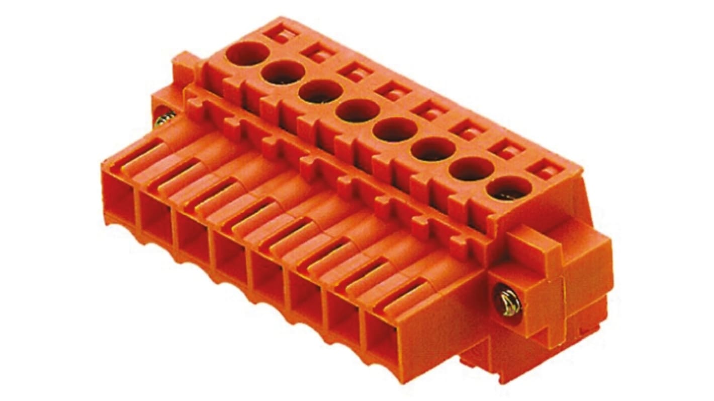 Weidmuller 3.5mm Pitch 5 Way Pluggable Terminal Block, Plug, Cable Mount, Screw Termination