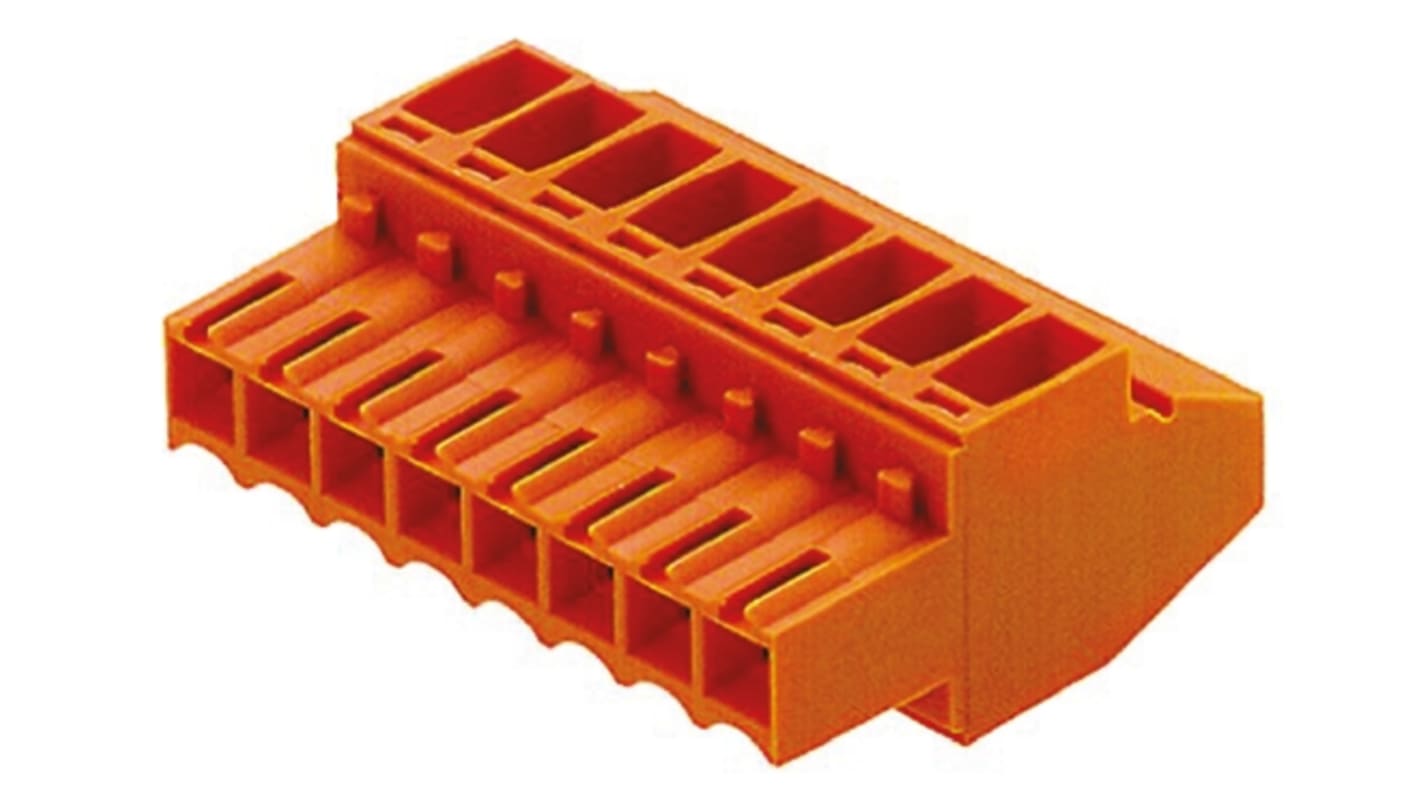 Weidmuller 3.5mm Pitch 16 Way Pluggable Terminal Block, Plug, Cable Mount, Screw Termination