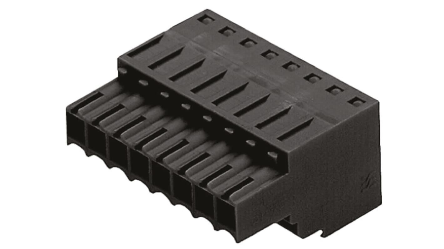 Weidmuller 3.5mm Pitch 5 Way Pluggable Terminal Block, Plug, Cable Mount, Spring Cage Termination