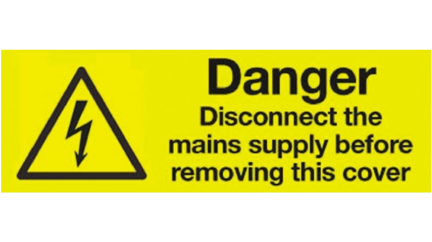 Signs & Labels Yellow Vinyl Safety Labels, Disconnect Supply-Text 20 mm x 60mm