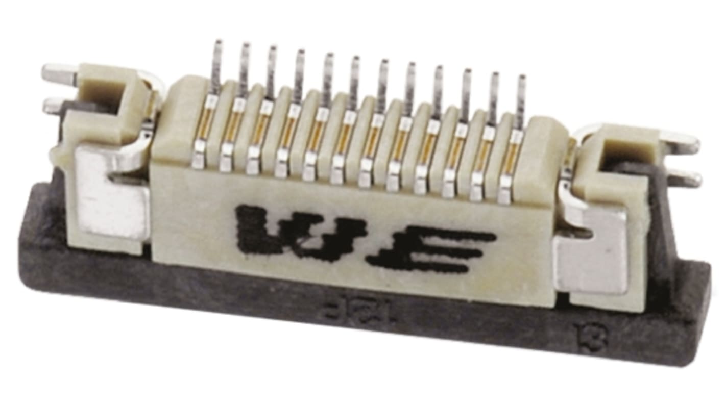 Wurth Elektronik 687, SMD FPC-Steckverbinder, 6-polig / 1-reihig, Raster 0.5mm Lötpin