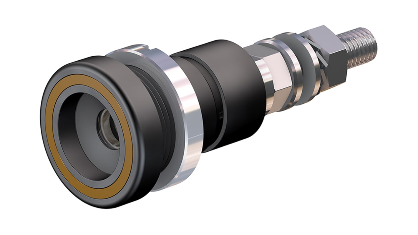 Staubli Brown Female Test Socket, 6 mm Connector, Screw Termination, 100A, 600V, Silver Plating