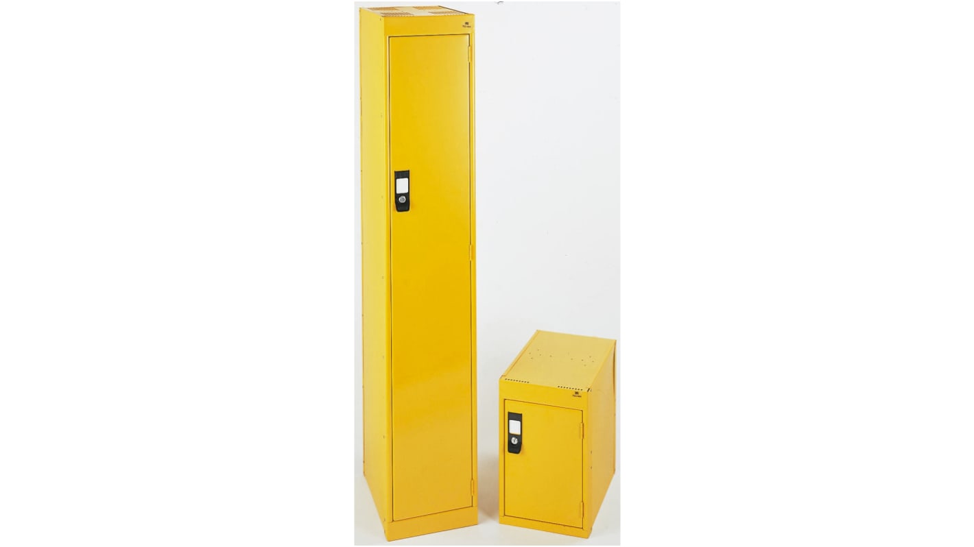 RS PRO 1 Door Steel Yellow Locker, 1700 mm x 300 mm x 450mm
