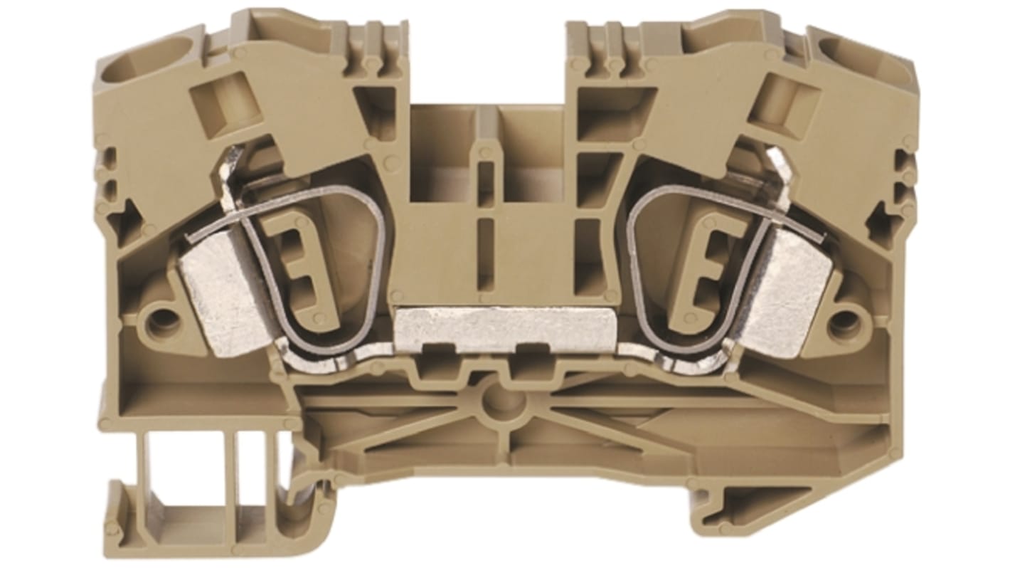 RS PRO Grey, 10mm², Double-Level, Spring Clamp Termination