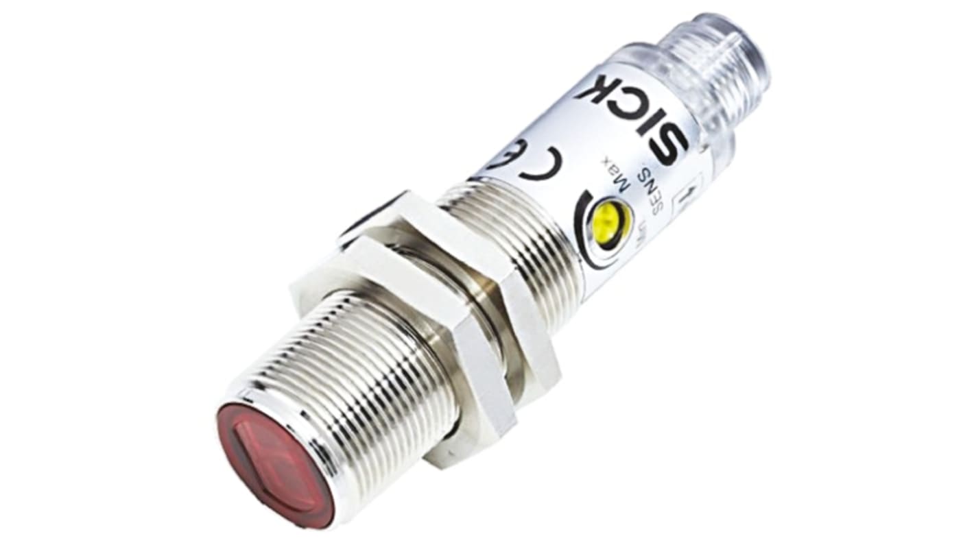 Rs-Online Sensore fotoelettrico Cilindrico SICK a retroriflessione rilevamento 50 mm → 3 7 m. uscita NPN